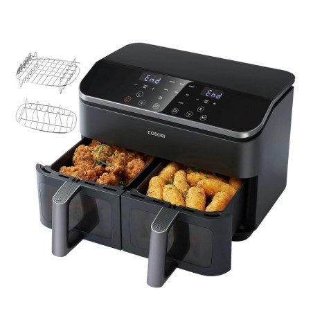 COSORI CAF-R901-AEU Dual Basket Heißluftfriteuse 1750 Watt Schwarz